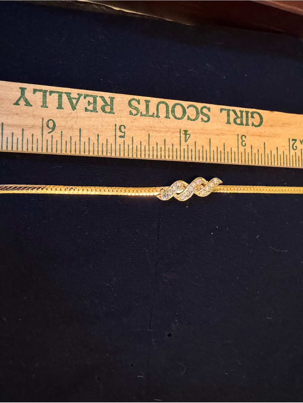 Gold Tone Wave CZ Bracelet -